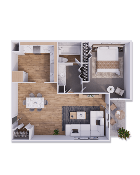 1 bed 1 bath 913 square feet at Willow Creek, Missouri, 64114